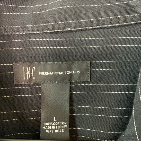 INC International Concepts Black Button Down Shirt Sz Large - Picture 3 of 8